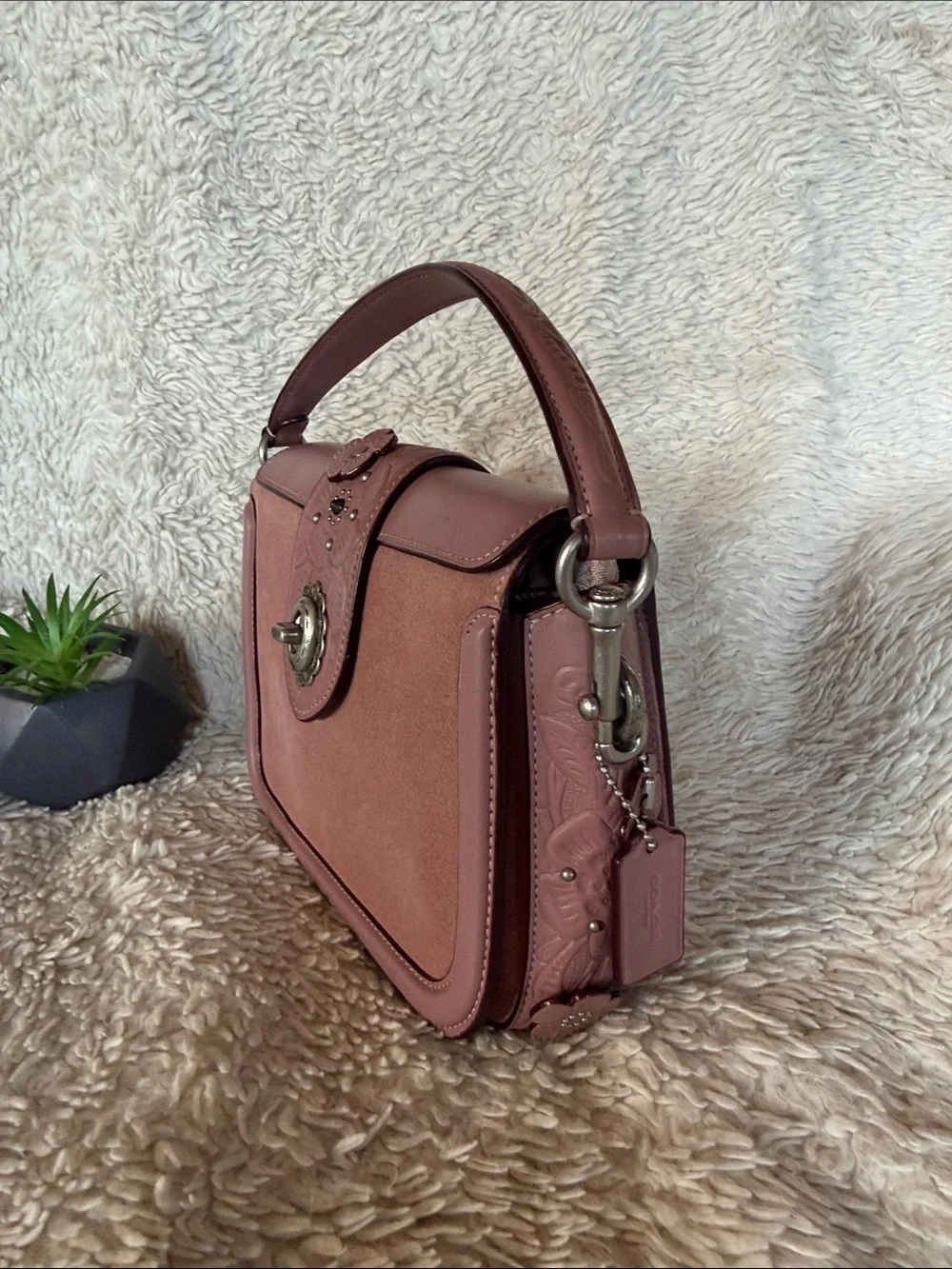 Coach Page embossed Tea Rose